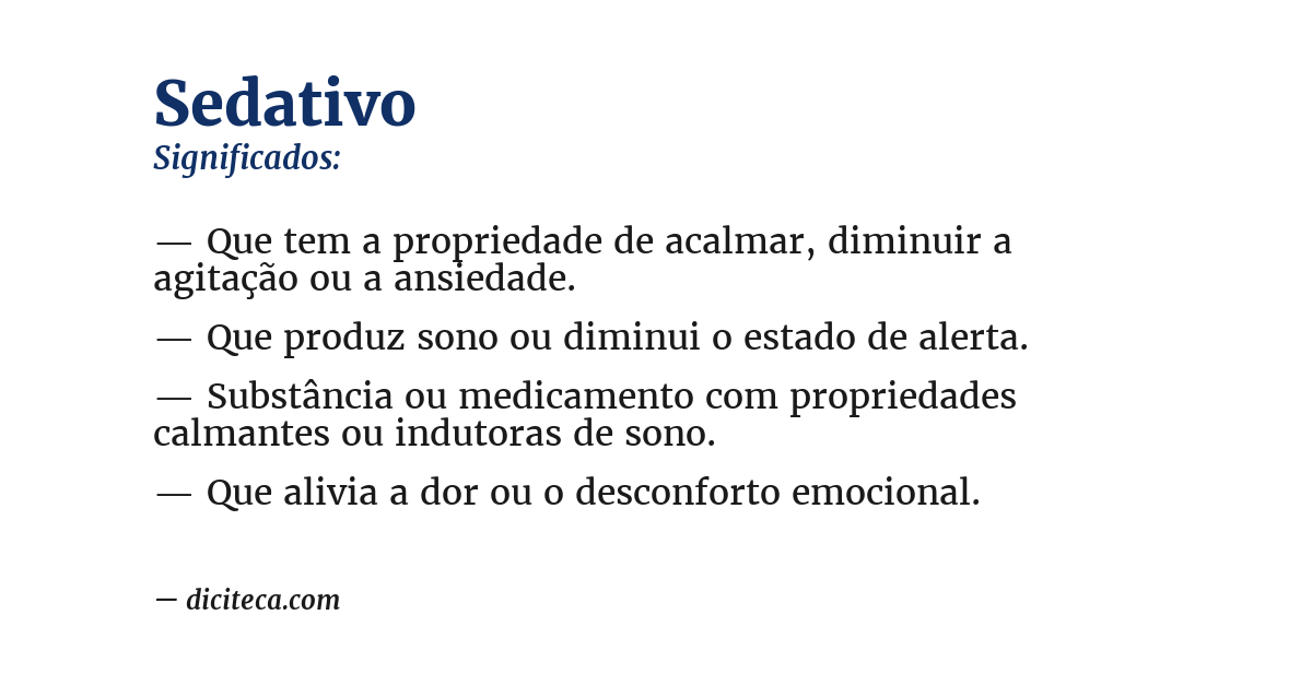 Significado de sedativo