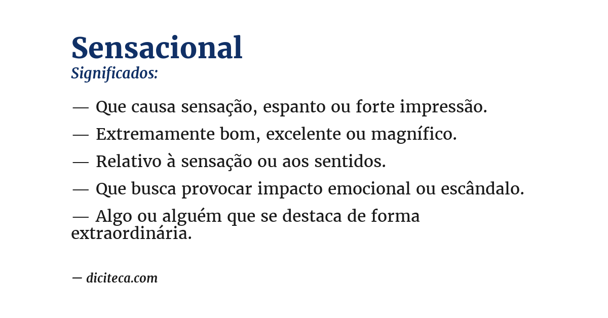Significado de sensacional