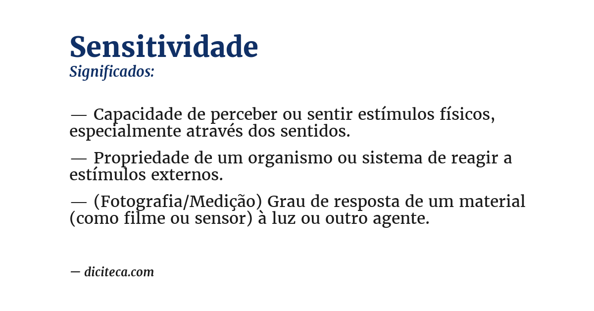 Significado de sensitividade