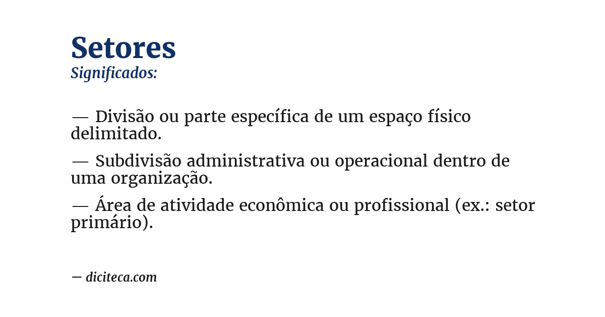 Significado de setores