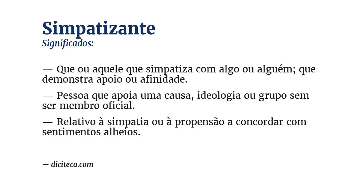 Significado de simpatizante