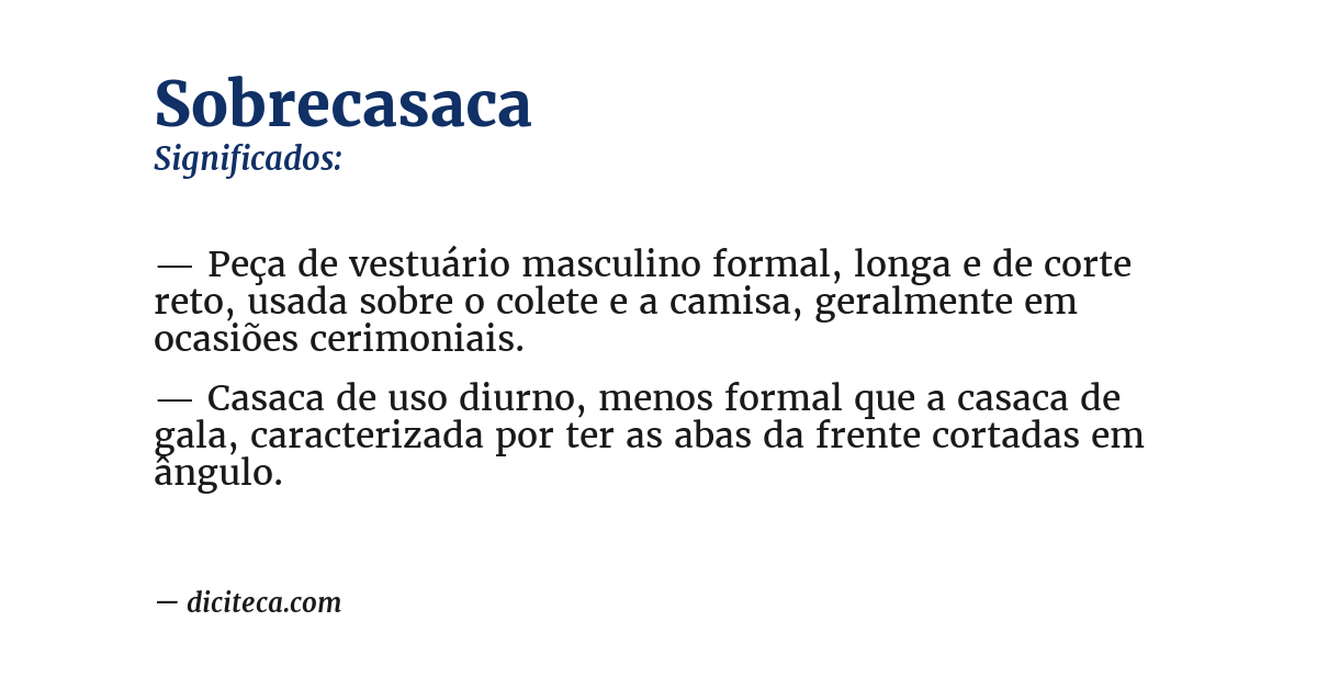 Significado de sobrecasaca