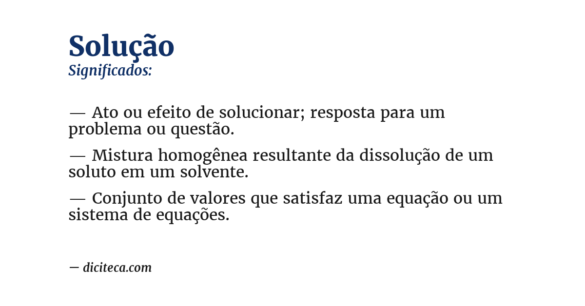 Significado de solução