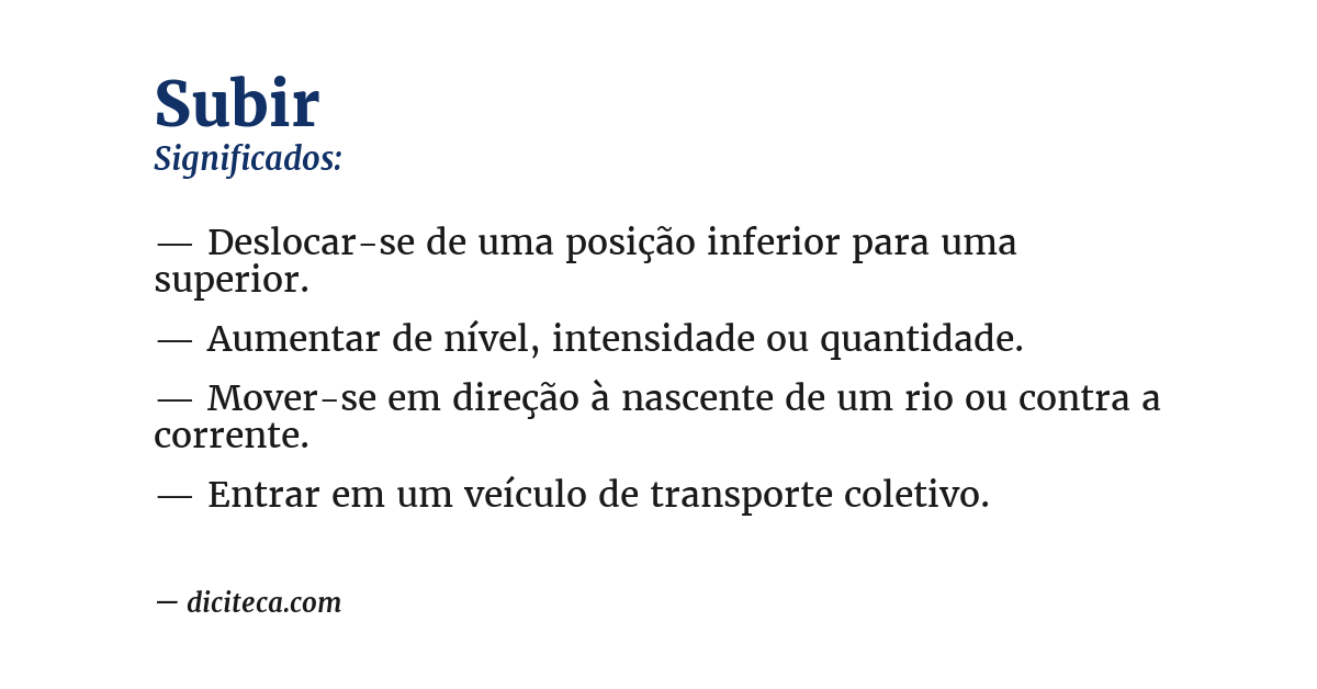 Significado de subir