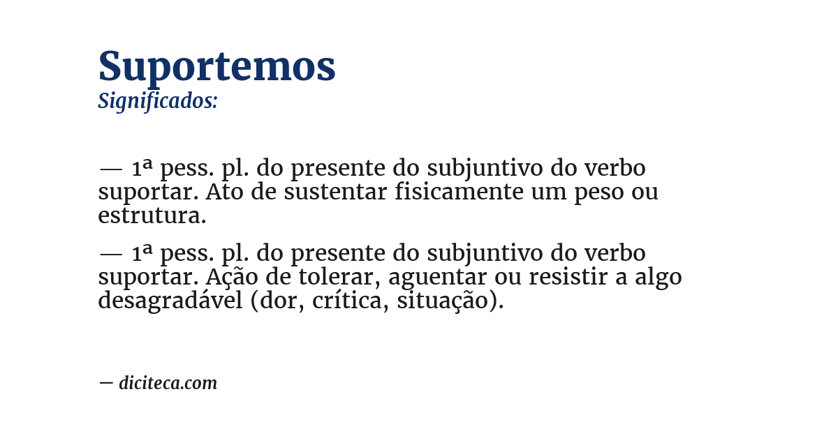 Significado de suportemos