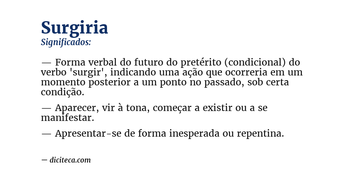 Significado de surgiria