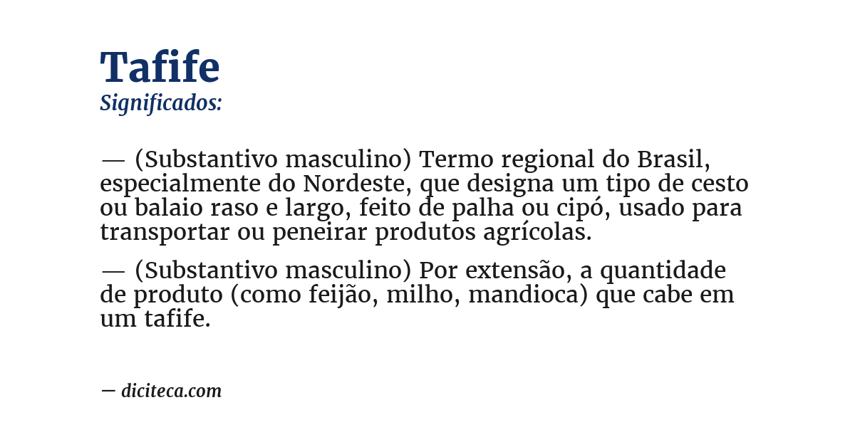 Significado de tafife