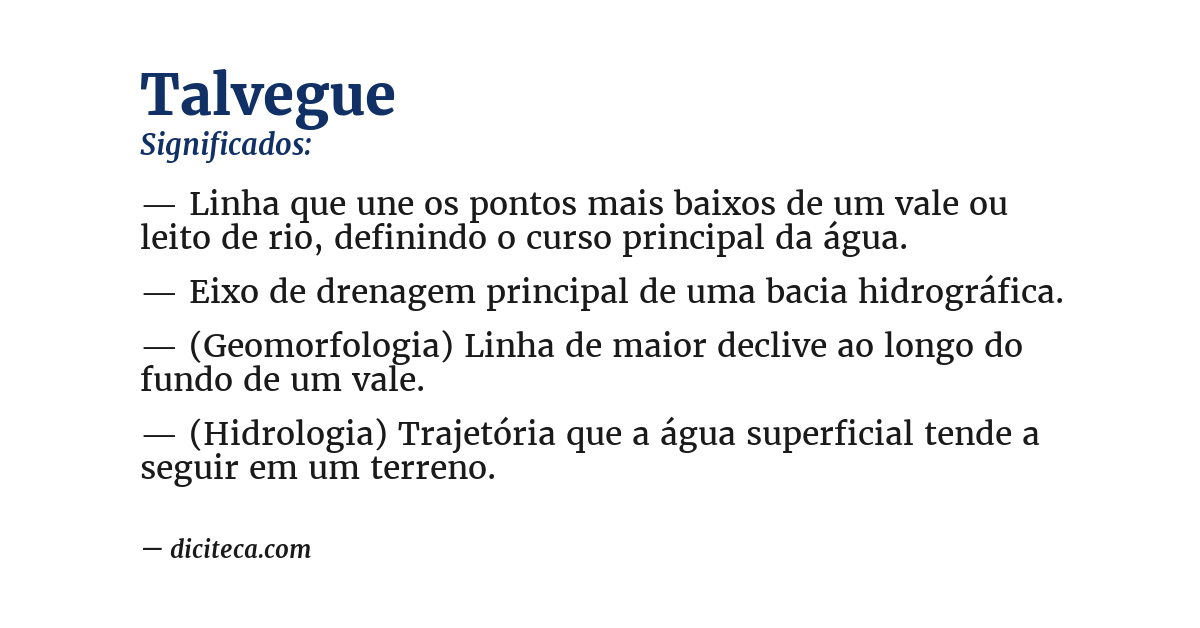 Significado de talvegue