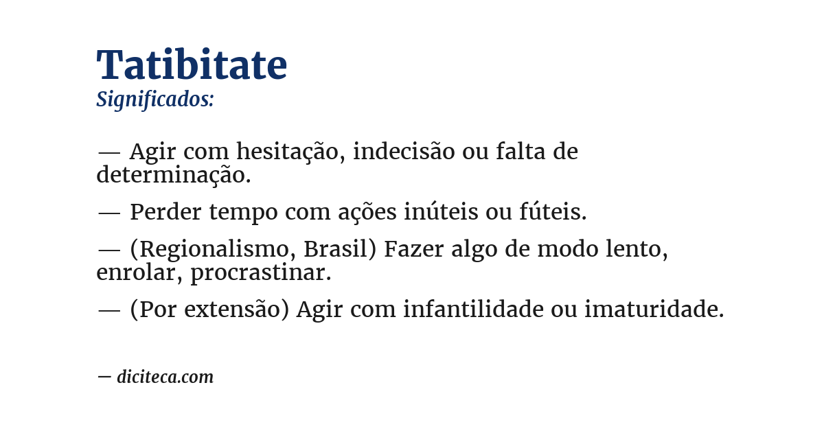 Significado de tatibitate