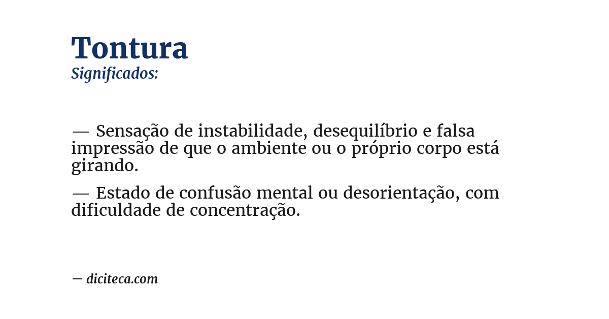 Significado de tontura