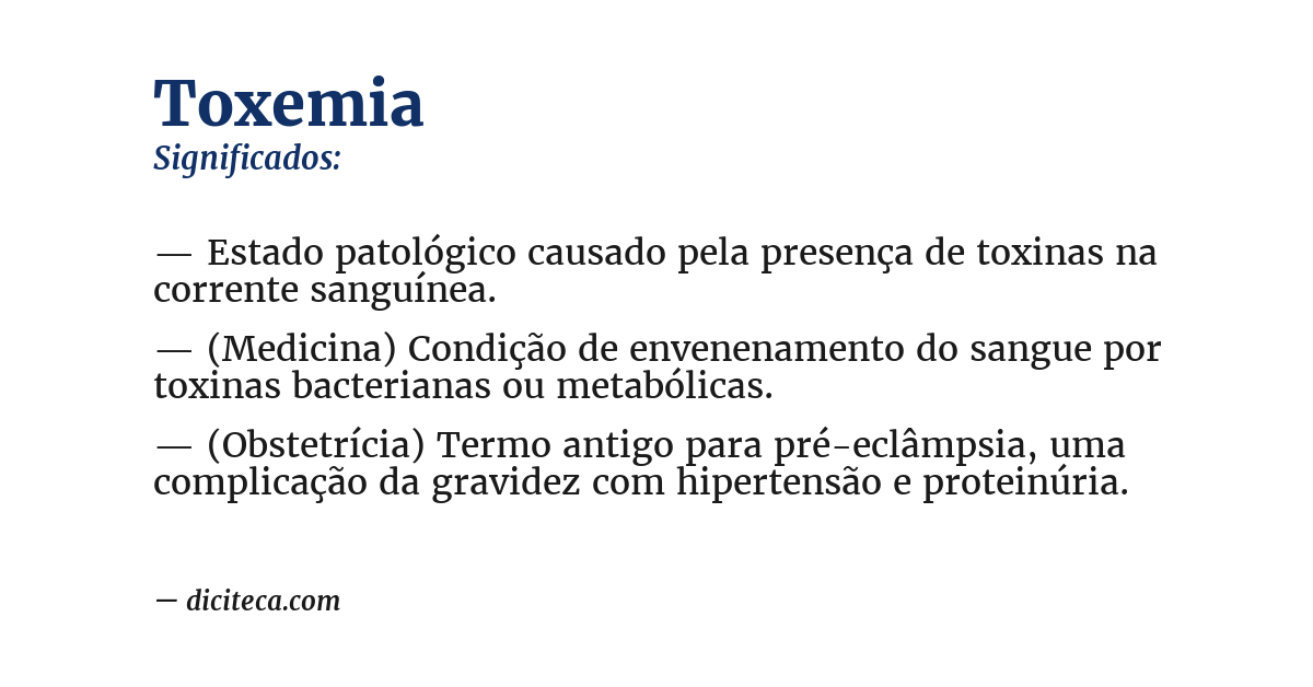 Significado de toxemia