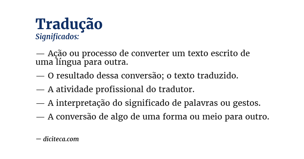 Significado de tradução