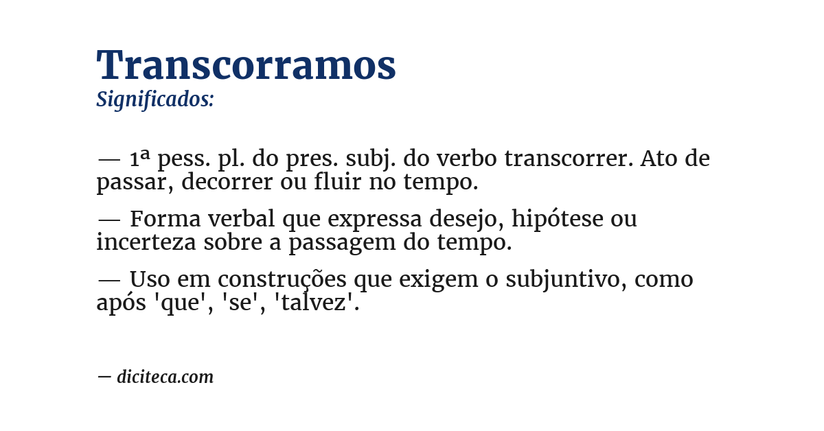 Significado de transcorramos