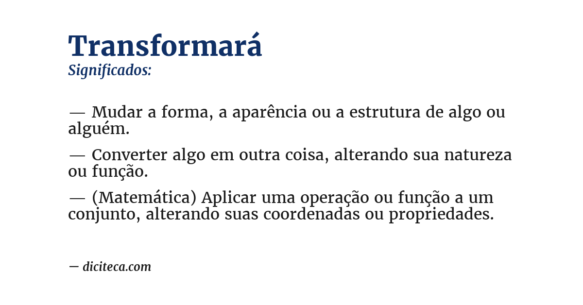 Significado de transformará