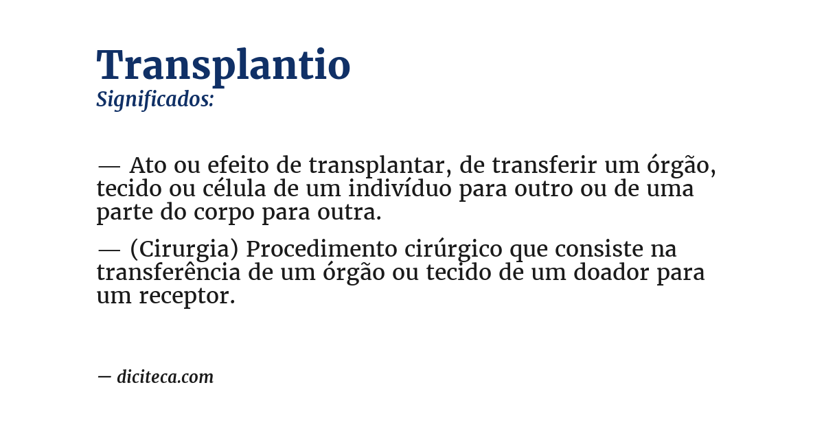Significado de transplantio