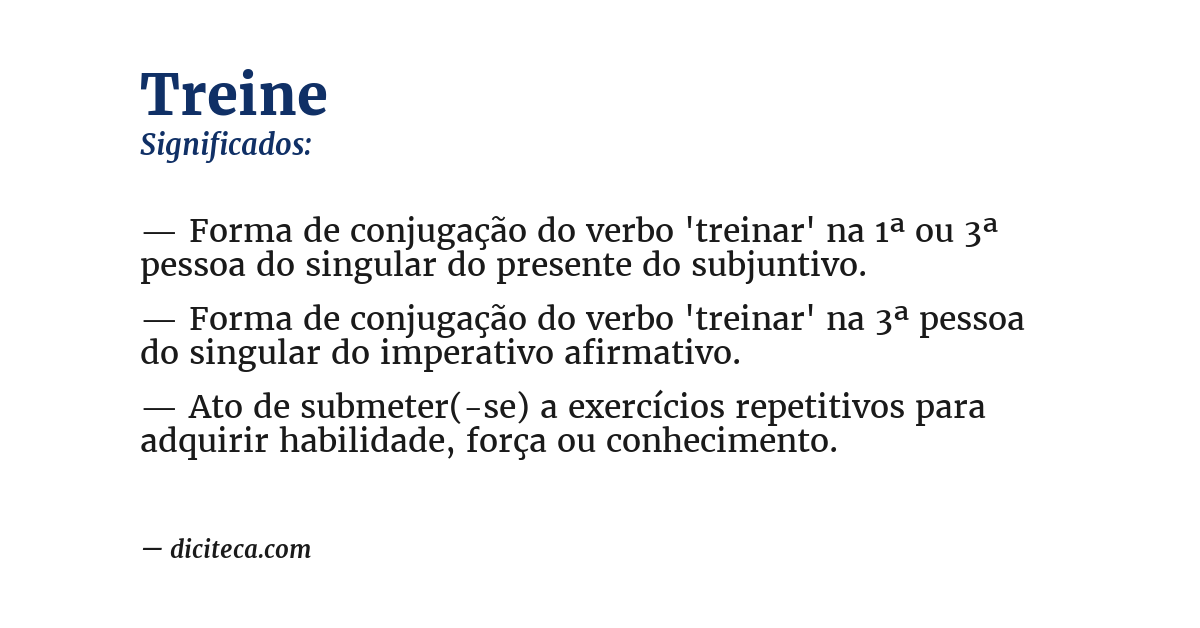 Significado de treine