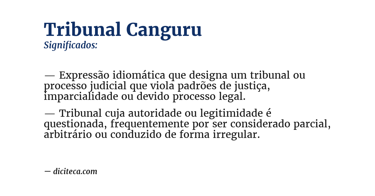 Significado de tribunal canguru