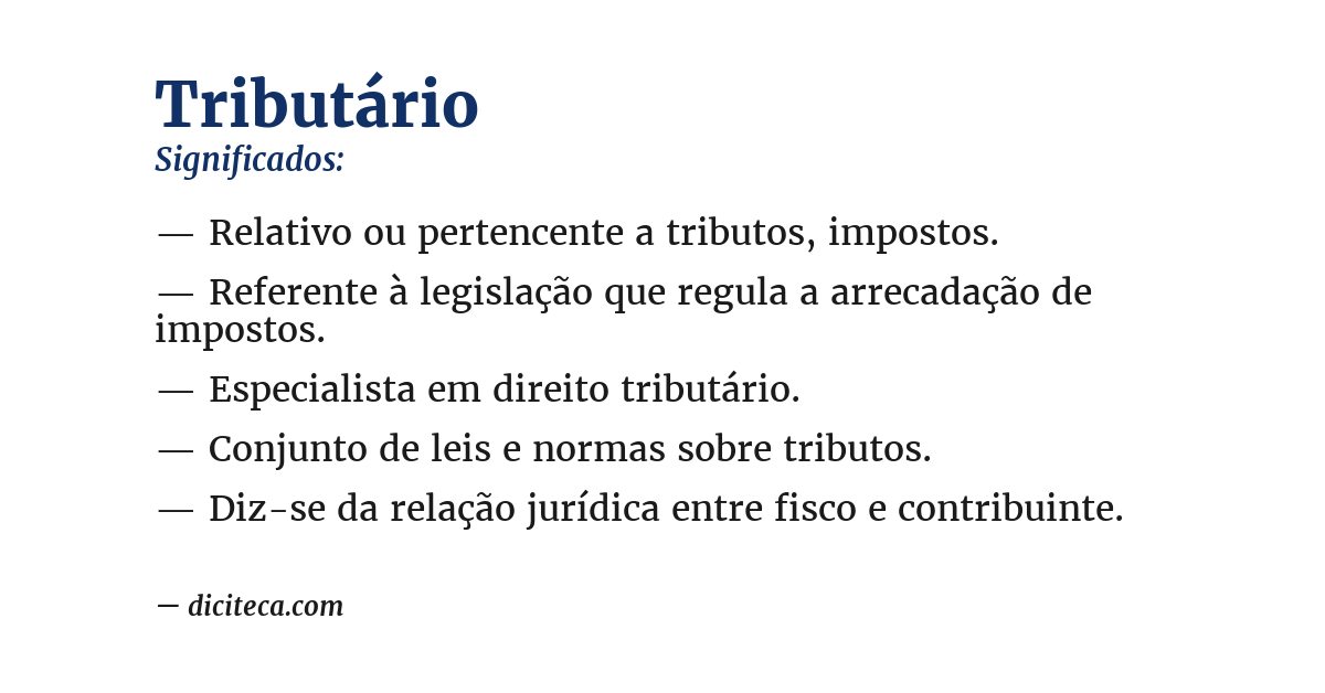 Significado de tributário