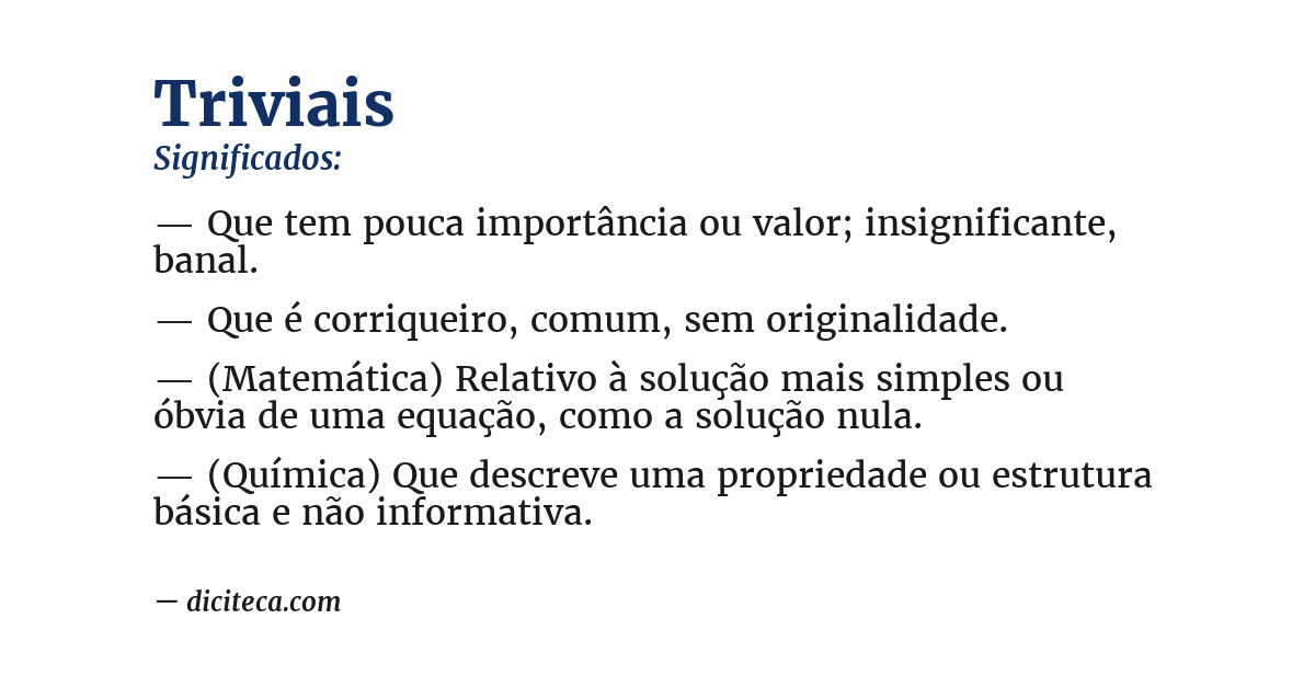 Significado de triviais