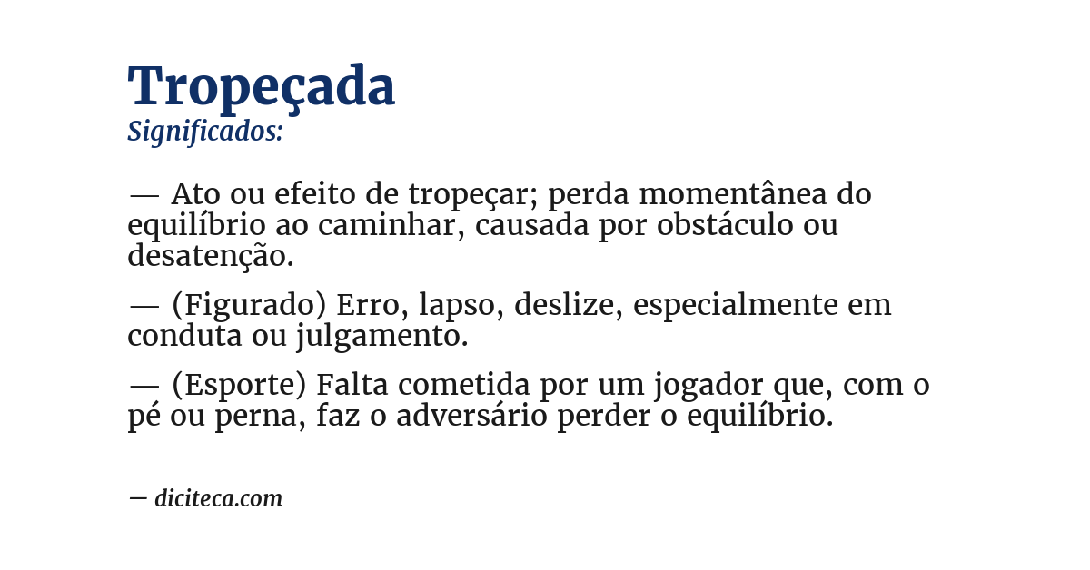 Significado de tropeçada