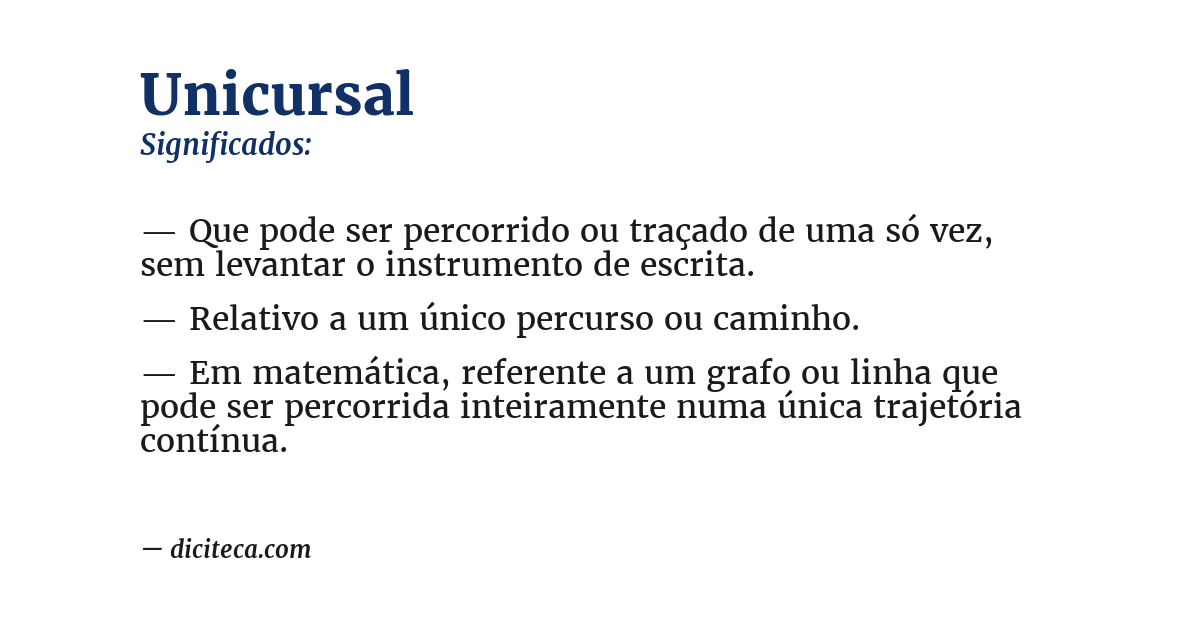 Significado de unicursal