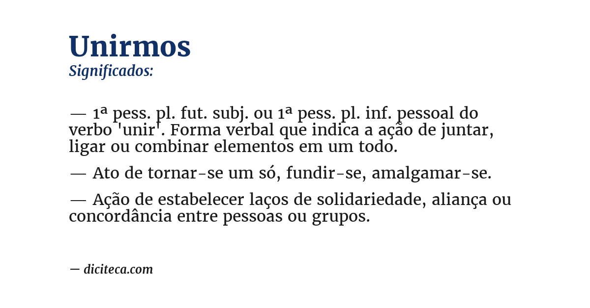 Significado de unirmos