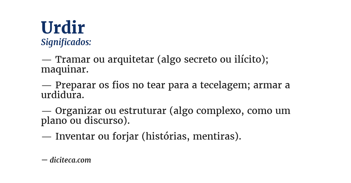 Significado de urdir