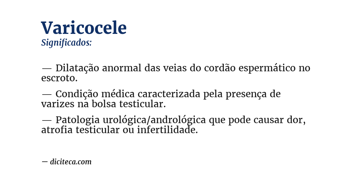 Significado de varicocele