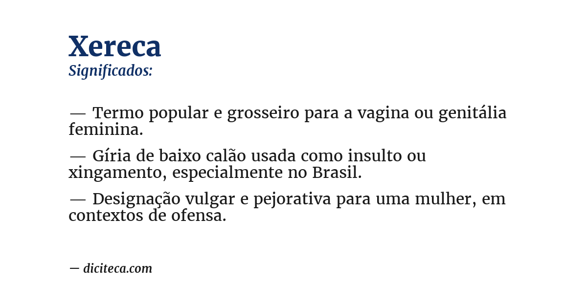 Significado de xereca
