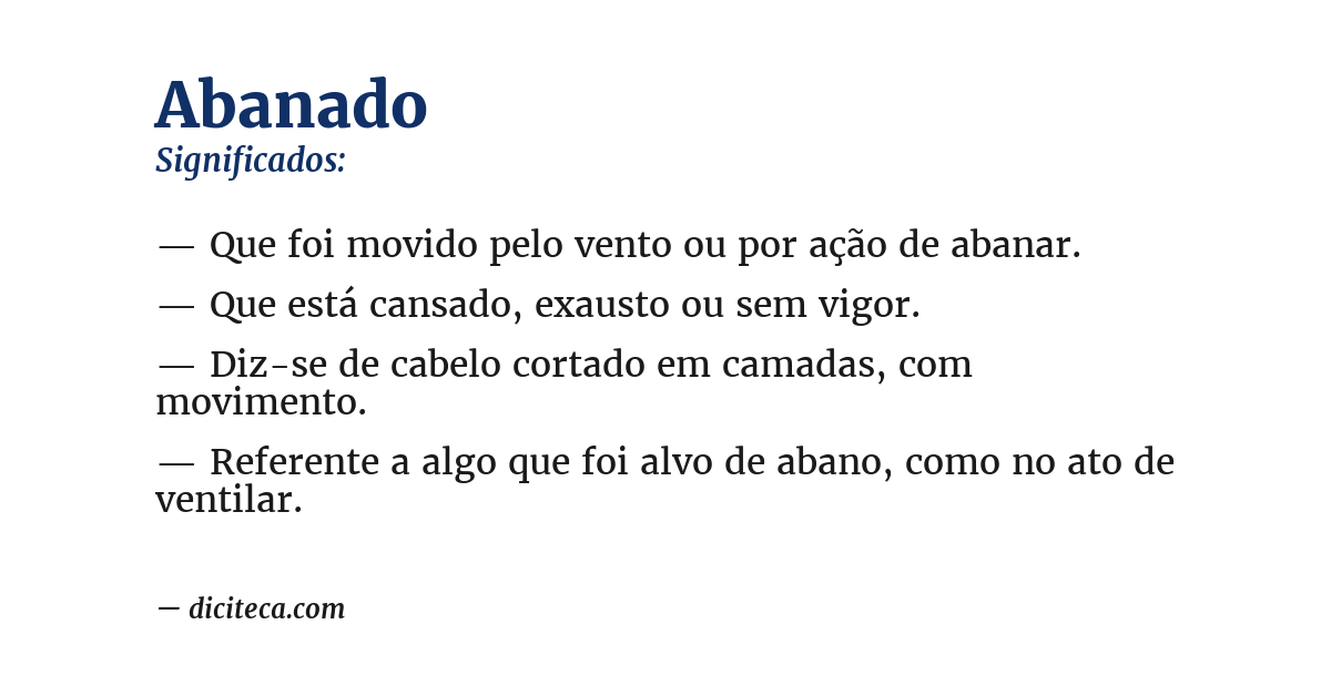 Significado de abanado