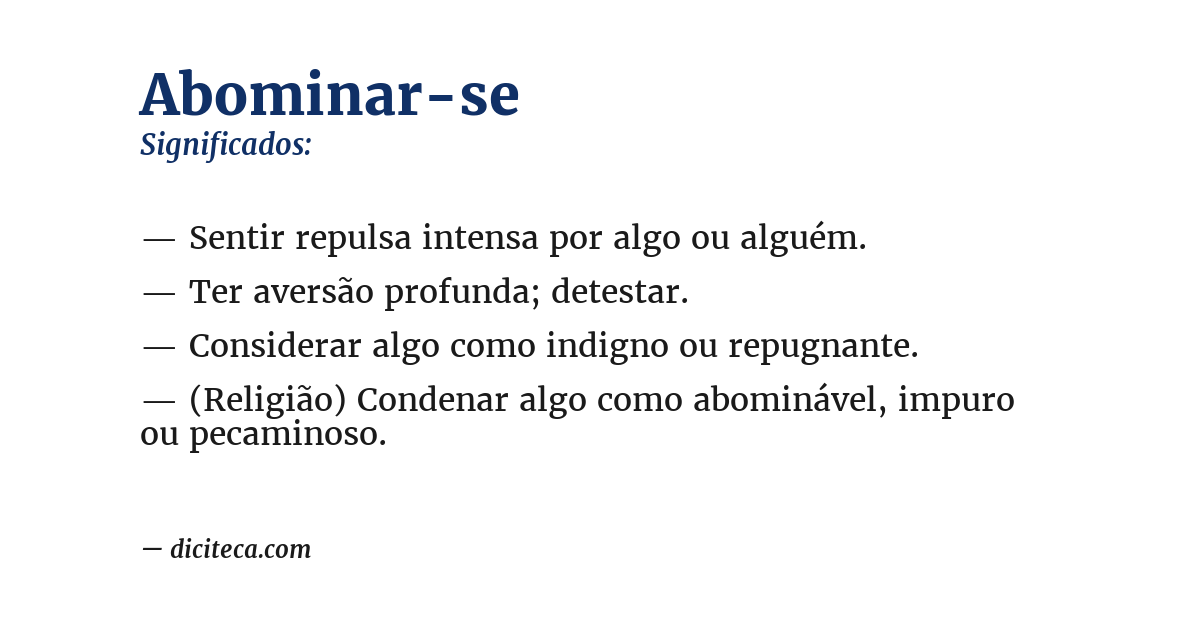 Significado de abominar-se