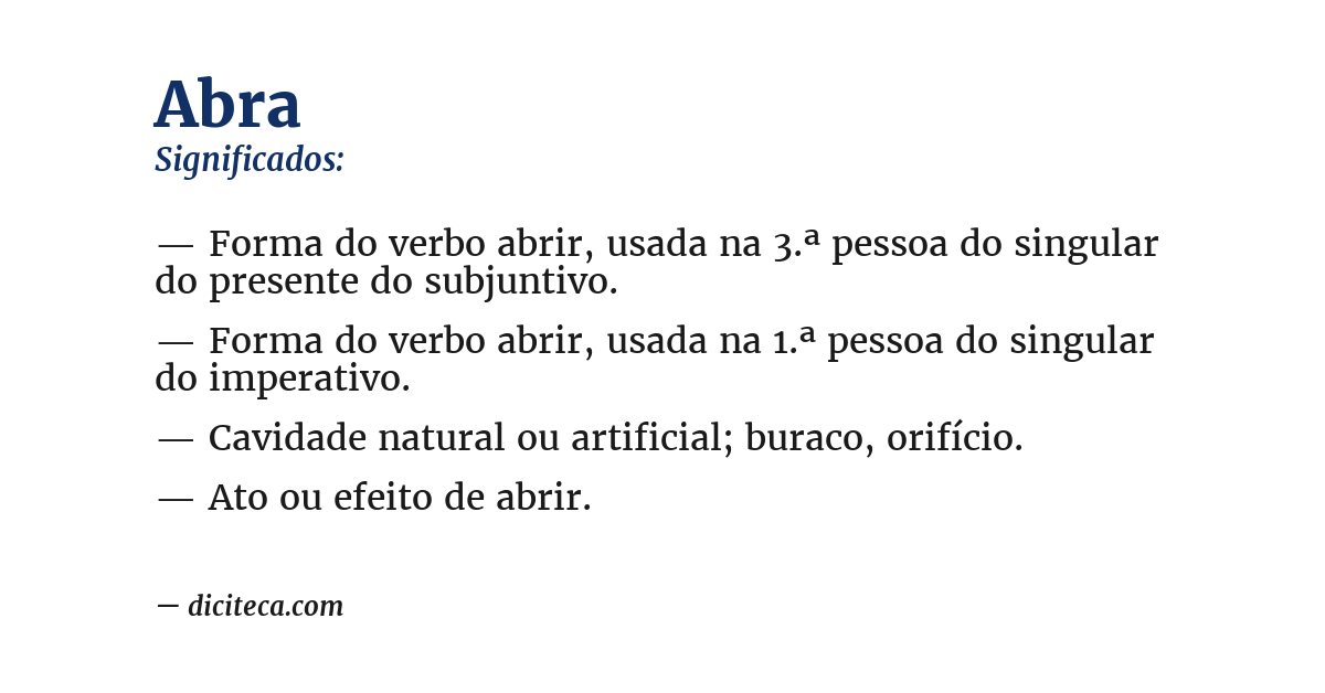 Significado de abra