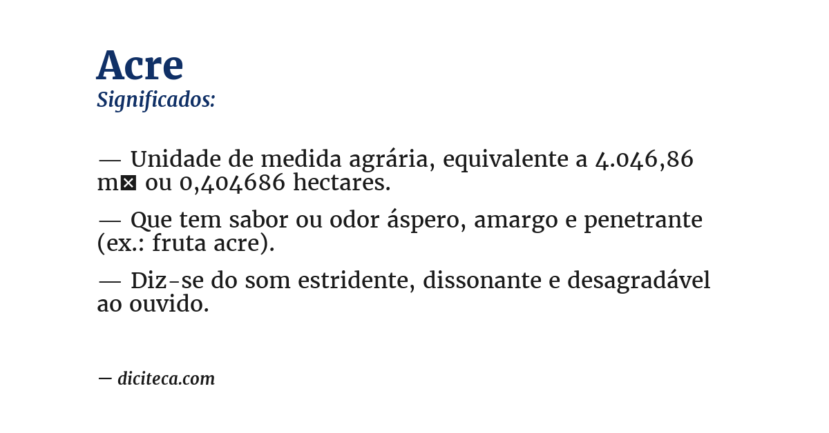 Significado de acre