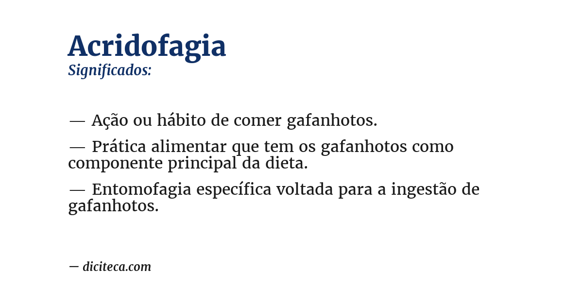 Significado de acridofagia