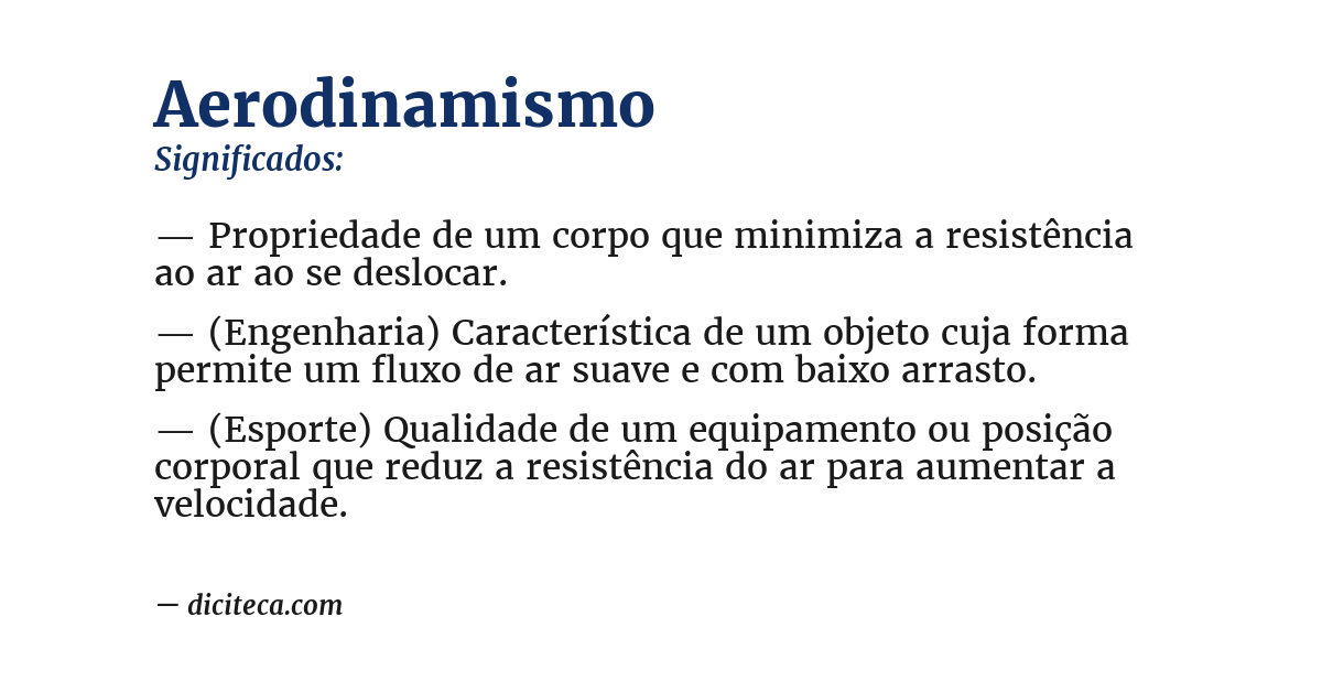 Significado de aerodinamismo