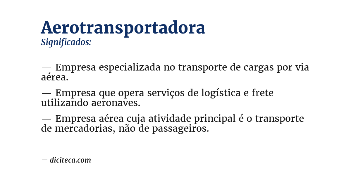 Significado de aerotransportadora