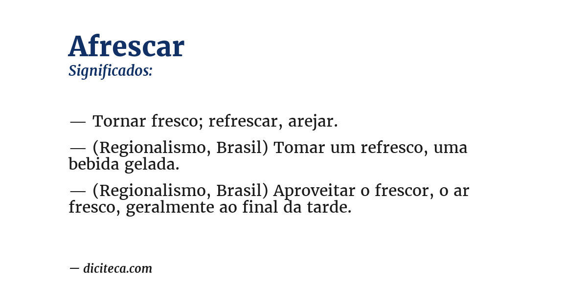 Significado de afrescar
