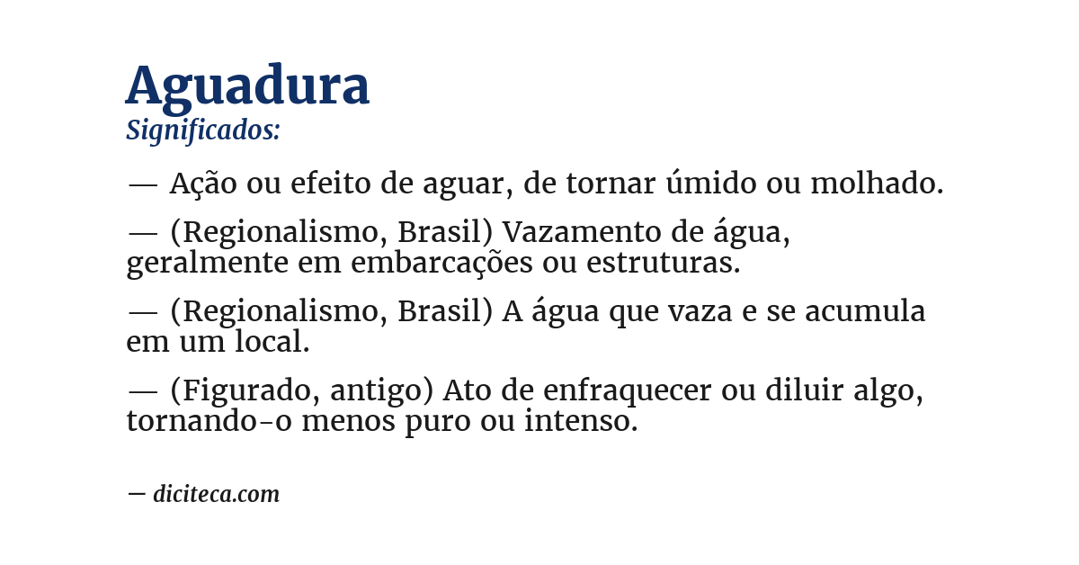 Significado de aguadura