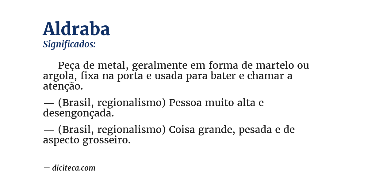 Significado de aldraba