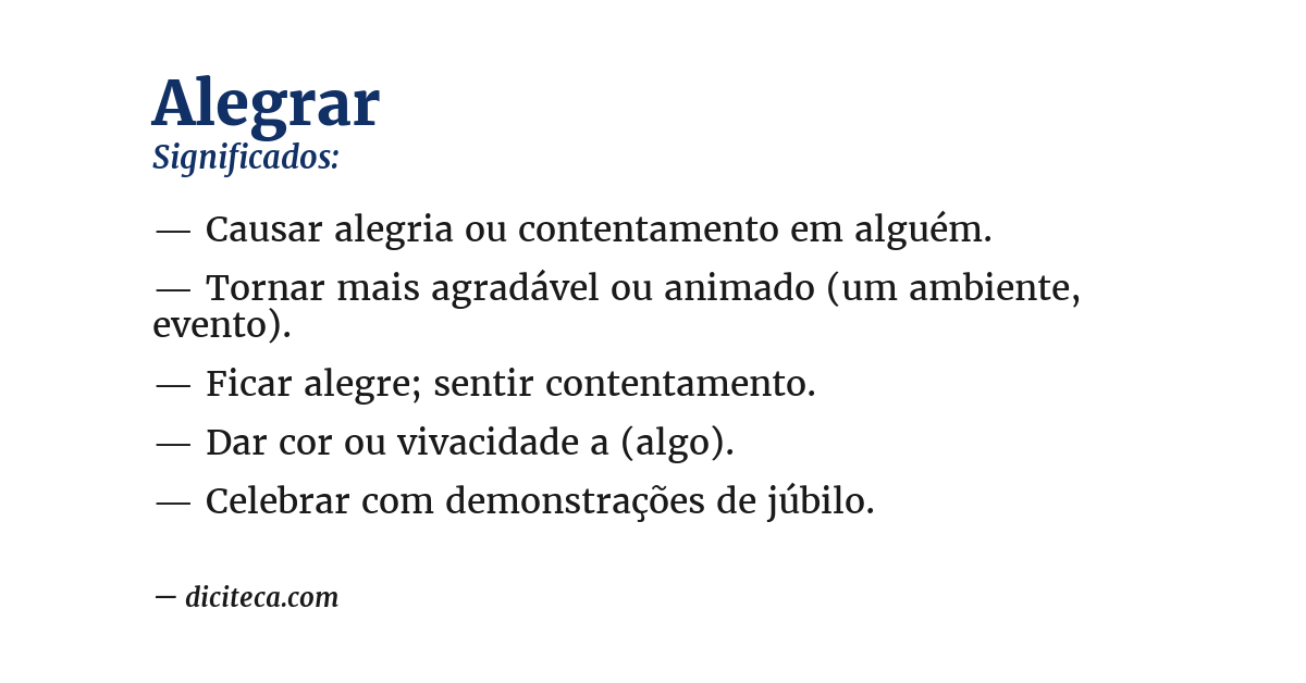 Significado de alegrar