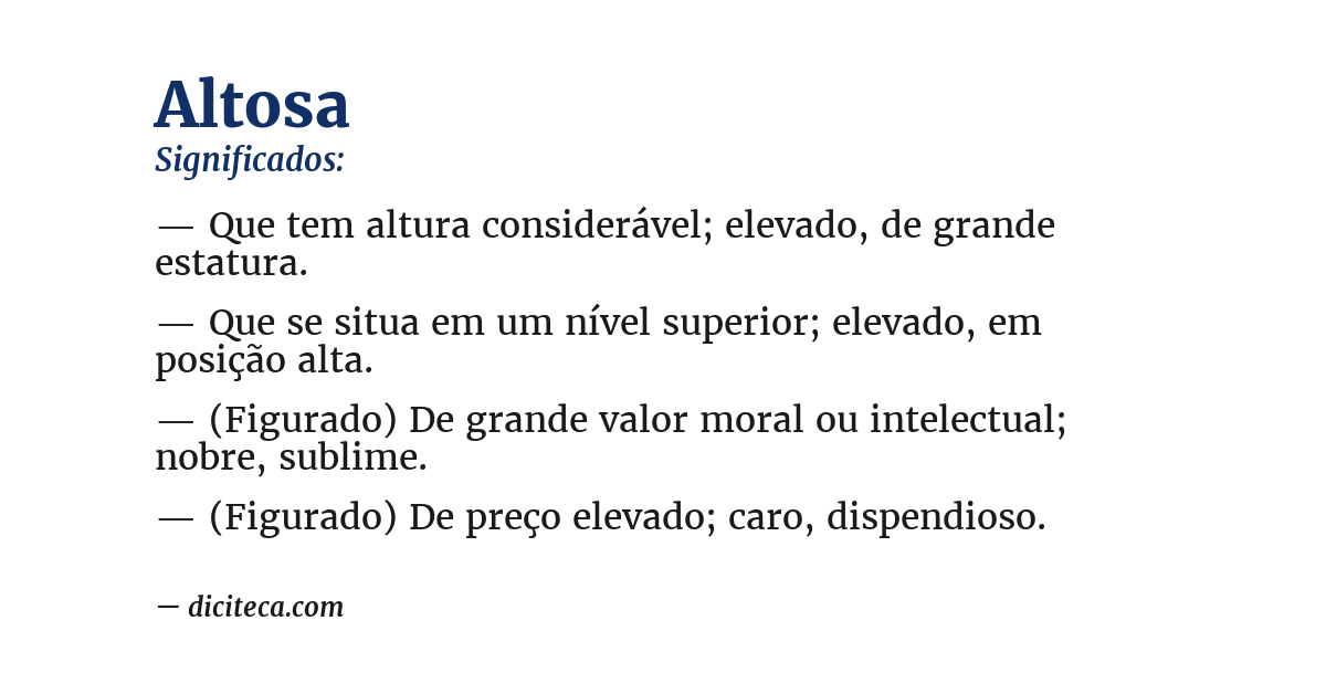 Significado de altosa