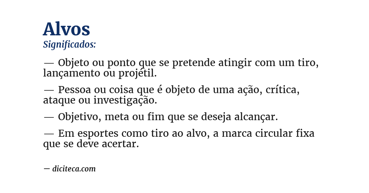 Significado de alvos