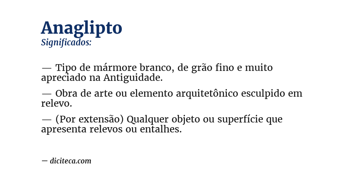 Significado de anaglipto