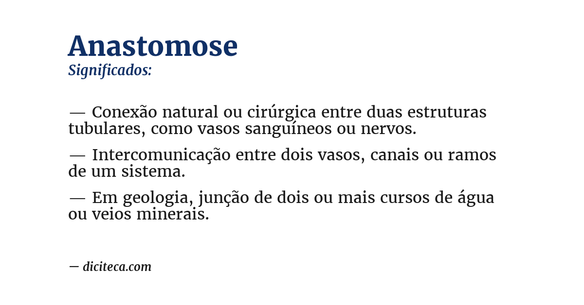 Significado de anastomose