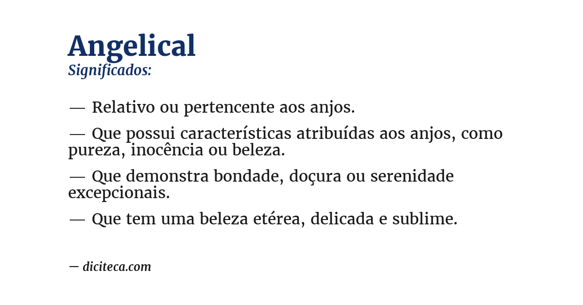 Significado de angelical