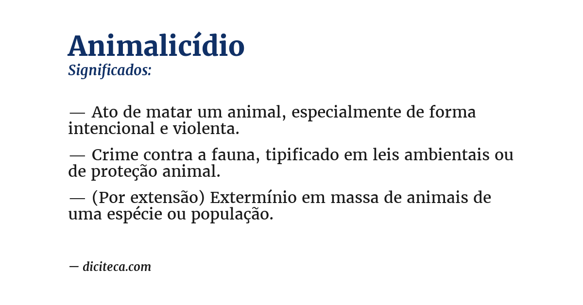 Significado de animalicídio