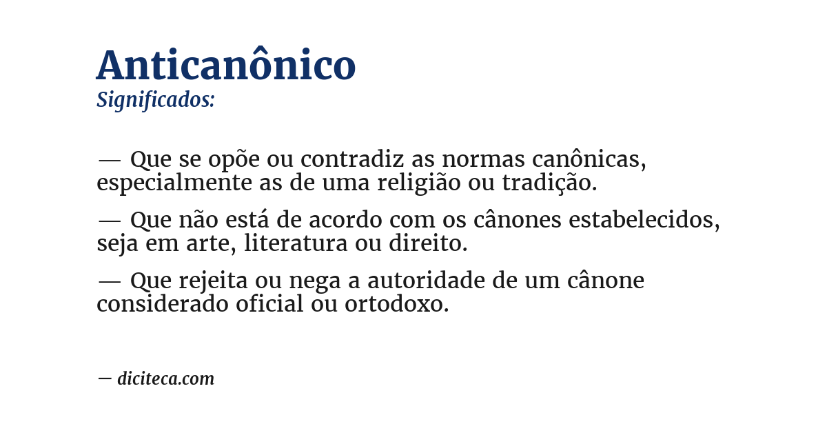 Significado de anticanônico