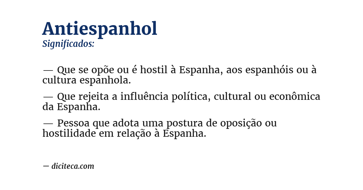 Significado de antiespanhol