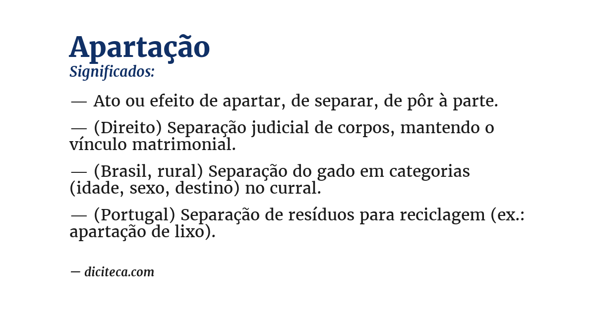 Significado de apartação