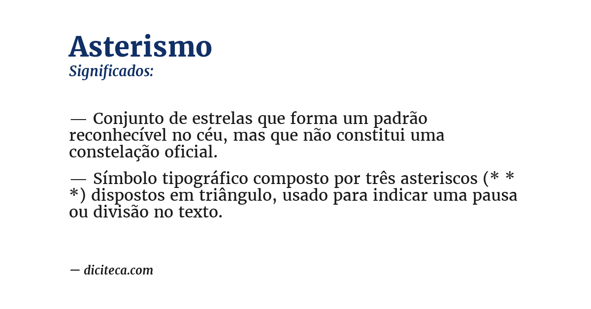 Significado de asterismo